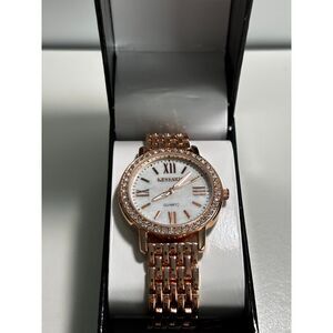 Kessaris KES1901RD rose gold MOP quartz women's watch NIB, working